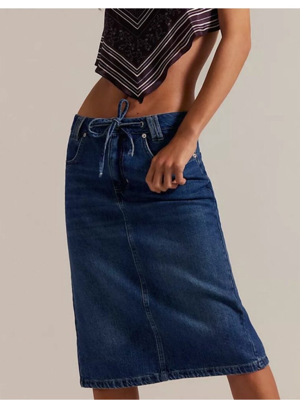NWT - Free People We the Free Stella Denim Column Skirt